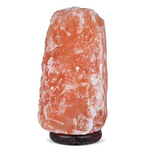 Himalayan Secrets LARGE Salt Lamp – Natural Pink Crystal with Wooden Base – Dimmer Cord and Bulb included (25-30 LBS)